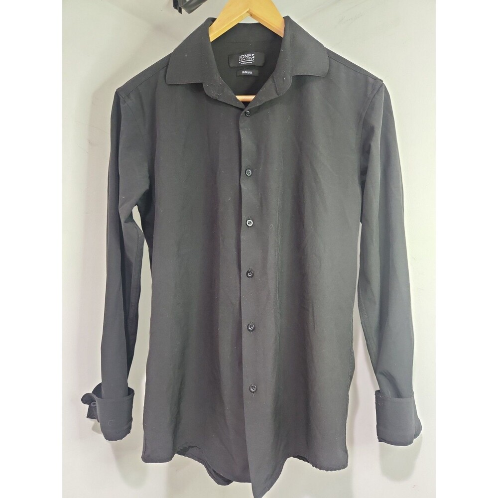 Jones New York Signature Unisex Slim Fit Dress Shirt - Black, Long Sleeve - F56